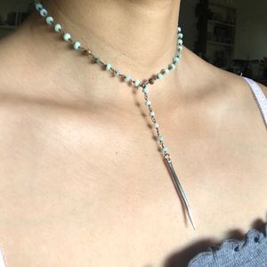 Beautiful Peruvian Opal Choker with Pointed Bar
